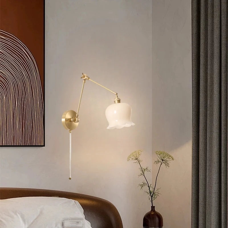Decorbites™ Cremeharz LED Wandlampen mit Zugschalter Kupfer Französischer Vintage Wandlampen