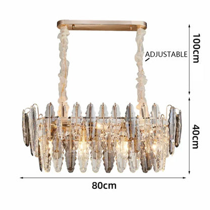 DecorBites™ LED Leaf Chandelier: Modern Living Room Decor Lighting for Duplex Rotating Stairs