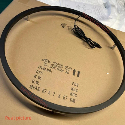 DecorBites™ Dimmable Black Gold Aluminium Ring Wall Lamp for Elegant Lighting