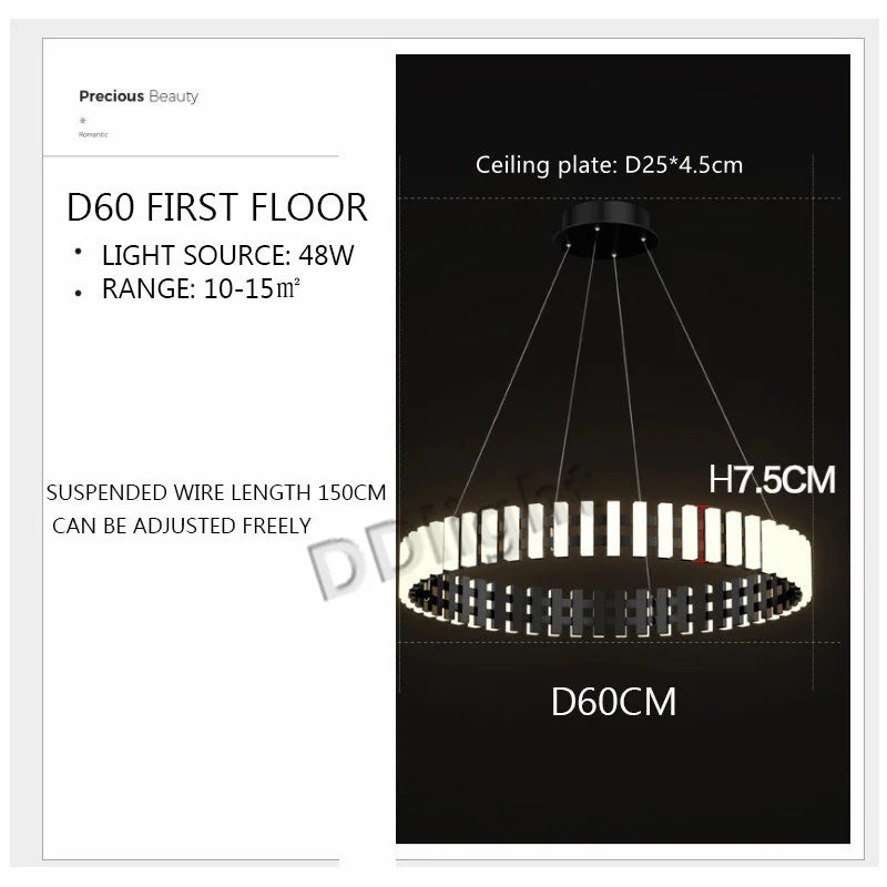 ثريا دائرية حديثة من DecorBites™ Lstre لإضاءة ساطعة بزاوية 360 درجة في غرفة المعيشة وغرفة النوم والمطبخ