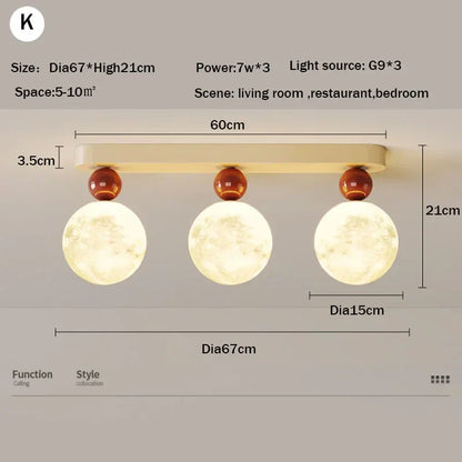 DecorBites™ LED Ceiling Moon Wall Lamp Minimalist Bedroom Lighting Fixture