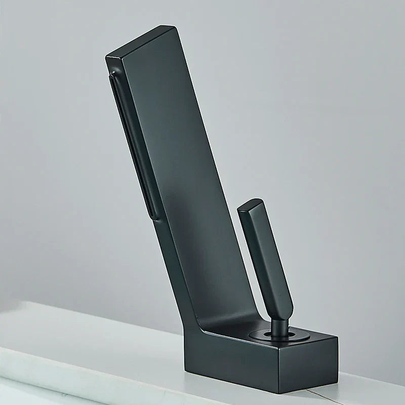 DecorBites™ Brass Waterfall Basin Faucet Hot/Cold Mixer Taps Single Handle Bathroom Sink