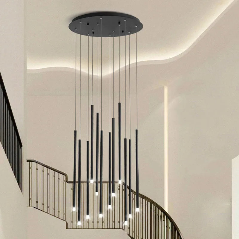 Decorbites™ LED-Kronleuchter: Modern minimalistisches Gold-Schwarz-Draht-verstellbares Leuchtarmatur für das Esszimmer