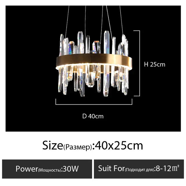 DecorBites™ K9 Luxury Pendant Chandelier, LED Indoor Lighting for Kitchen, Living Room, Bedroom