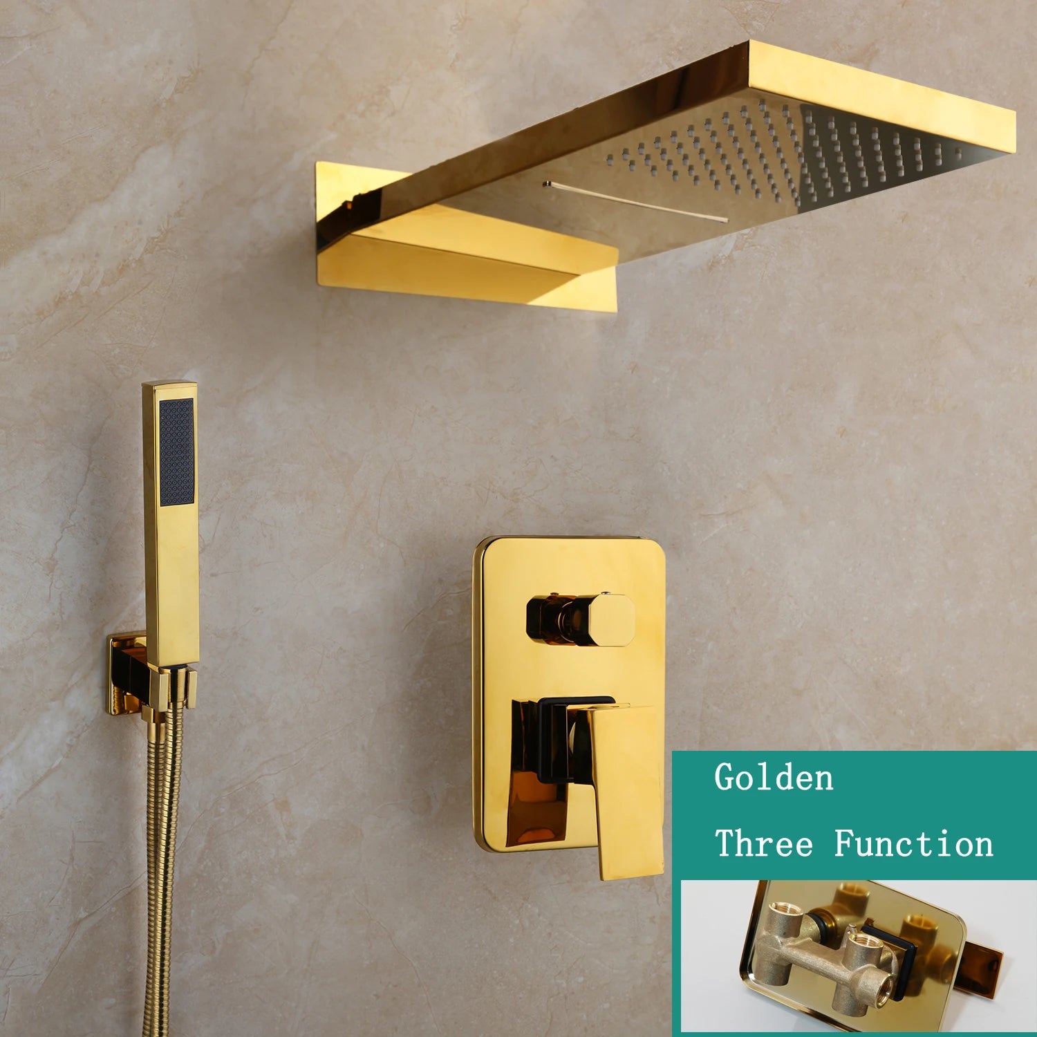 Gold Black Shower System
