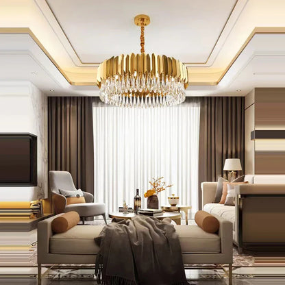 DecorBites™ Gold Crystal Water Droplet Pendant Light - Black Suspension Lamp