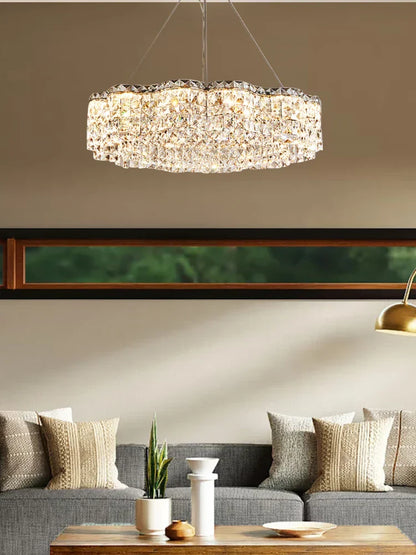 DecorBites™ Crystal Chandelier Pendant Light, Elegant Hanging Lamp Fixture