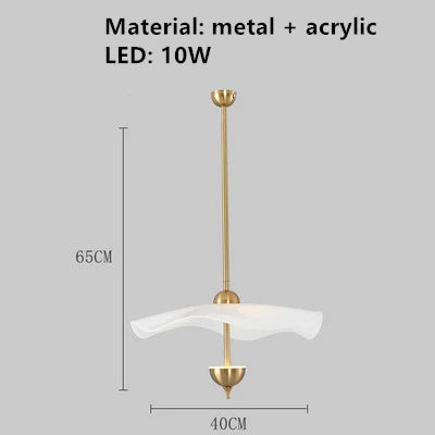 DecorBites™ Lotus Leaf Pendant Lamp - Gold Metal Art Deco Lighting for Home, Restaurant, Shop