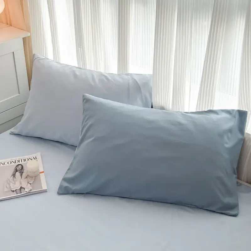DecorBites™ Solid Color Brush Fabric Bedding Set - 4 Pieces