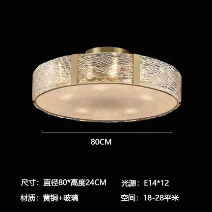 DecorBites™ Gold Glass Ceiling Chandelier LED Suspension Luminaire for Home Decor