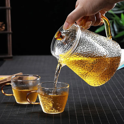 DecorBites™ Heat-Resistant Glass Teapot with Pu Erh Infuser for Tea Brewing