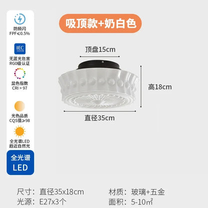 Lámpara de techo LED de cristal color crema DecorBites™ Estilo retro medieval