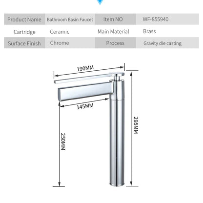 DecorBites™ Brass Deck Mounted Basin Faucet Single Handle Hot Cold Mixer for Bathroom Sink