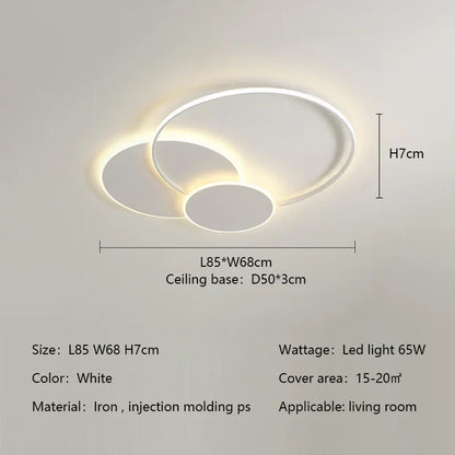 DecorBites™ Circles LED Ceiling Lights Modern Minimalism Dimmable Bedroom Lamp Fixtures