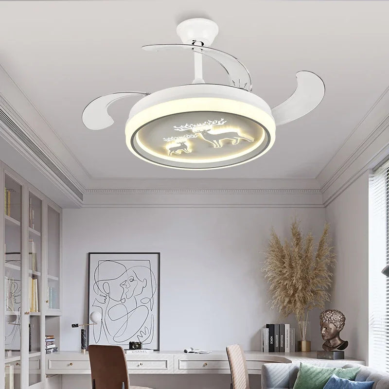 DecorBites™ Bird Nest Ceiling Fan with LED Light Remote Control