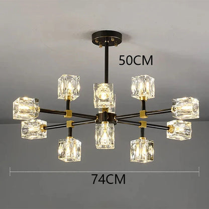 DecorBites™ Crystal Chandelier Pendant Light for Living Room Bedroom Ceiling, Luxury Indoor Lighting