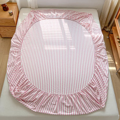 غطاء مرتبة مريح فردي من DecorBites™‎ مخطط من القطن مع شريط مطاطي