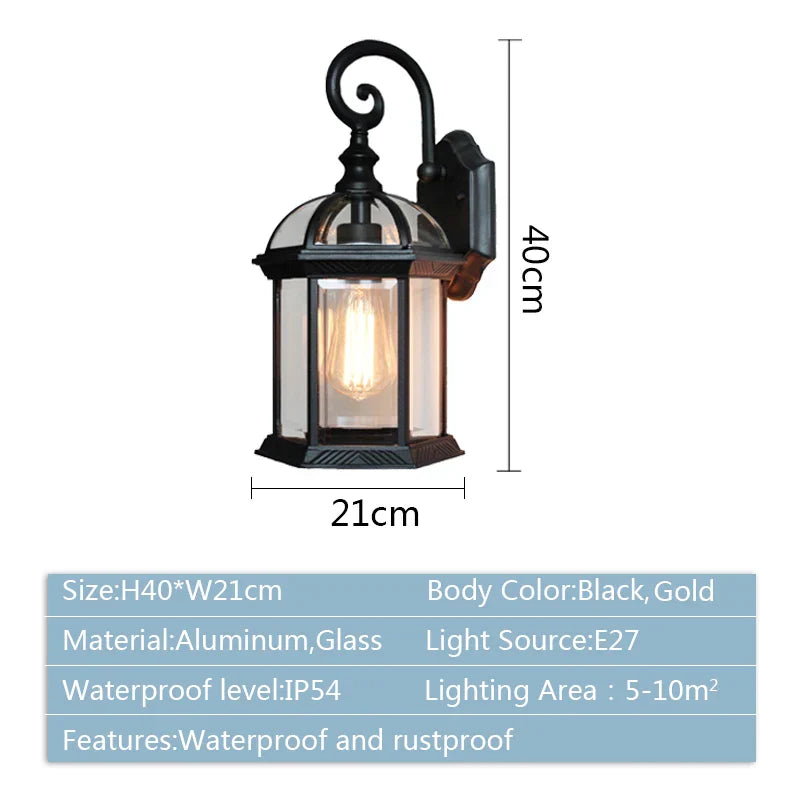 DecorBites™ Black Bronze Wall Lamp Sconce Light Fixtures for Indoor/Outdoor Lighting