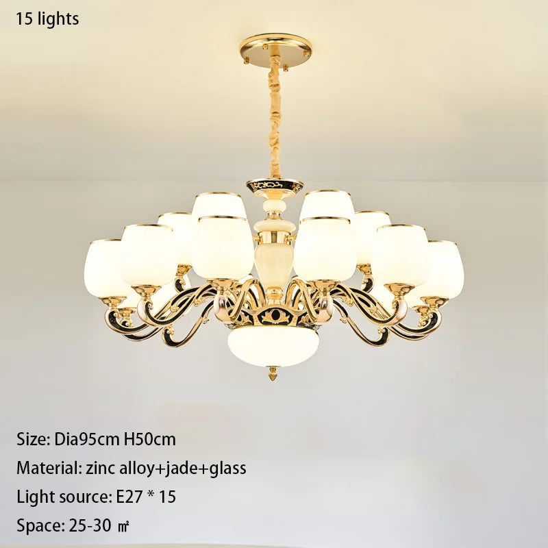 DecorBites™ Jade Pendant Lamp: European Luxury for Living Room, Villa, Dining Room, Bedroom