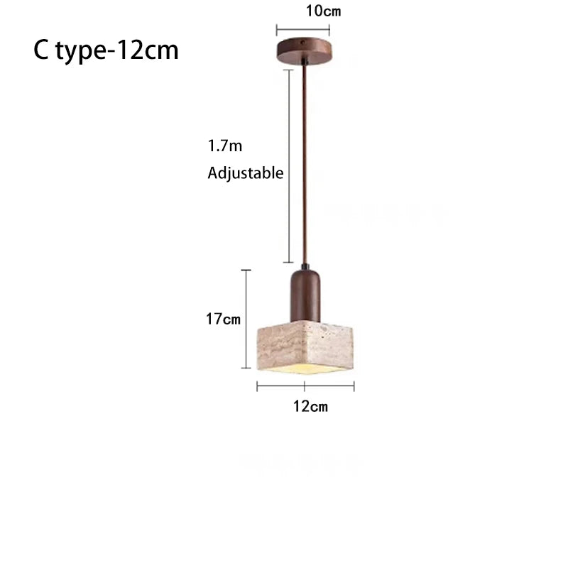 DecorBites™ Japanese Style Yellow Cave Stone Pendant Lamp for Bedroom, Restaurant, Bar