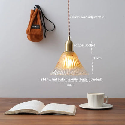 DecorBites™ Clear Glass LED Copper Chandelier Pendant Light for Modern Home Decor.