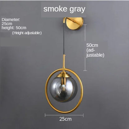 DecorBites™ Golden Glass Ball Wall Sconce Light Fixture for Modern Living Room Decor