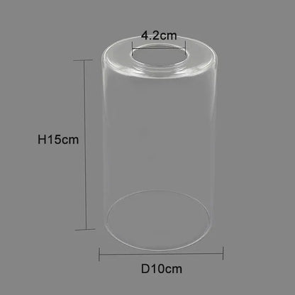 DecorBites™ Clear Glass Cylinder Lamp Shade for E27 E26 Socket - Vanity Chandelier Floor Light