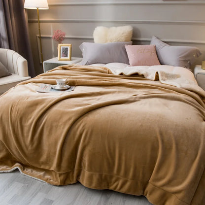 Manta de franela de lana de cordero DecorBites™ para sofá, oficina y cama