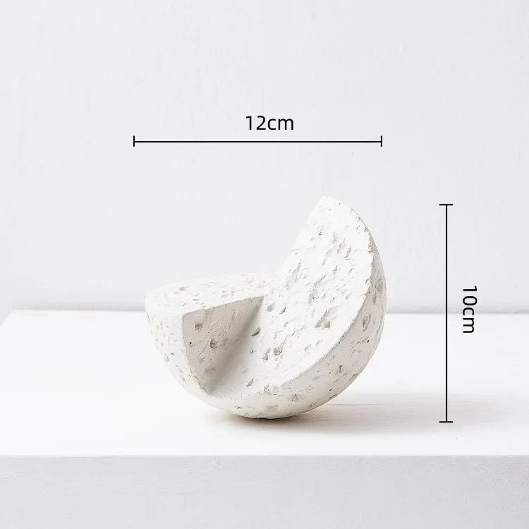 ديكور بايتس™ - زينة سيراميكية هندسية كروية على شكل قمر - إكسسوار ديكور منزلي