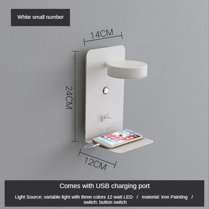 DecorBites™ LED Shelf Wall Lamp with USB Charging Port & Switch