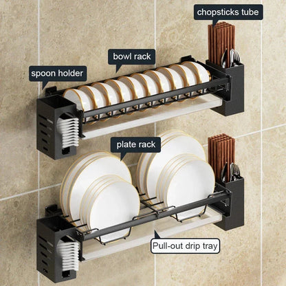 DecorBites™ Kitchen Wall Organizer Rack Utensil Drainer Storage Holder Shelves