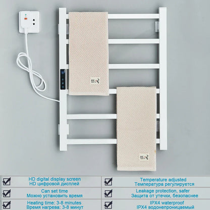 DecorBites™ Electric Towel Warmer: Digital Display, Wall Mount, Smart Home Technology