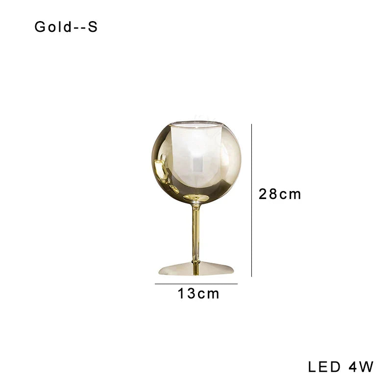 DecorBites™ Gold Chrome Glass Table Decor Lamp for Luxury Living Room, Villa, Store, Cafe