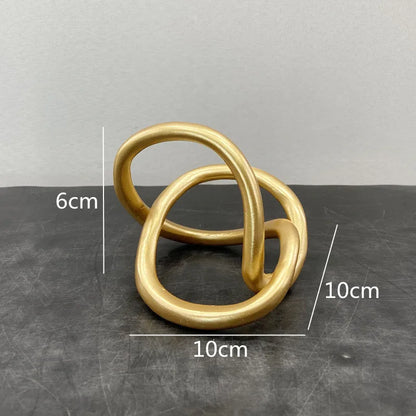 DecorBites™ Gold Ring Knot Geometric Resin Ornaments Handmade Art Decor Figurines