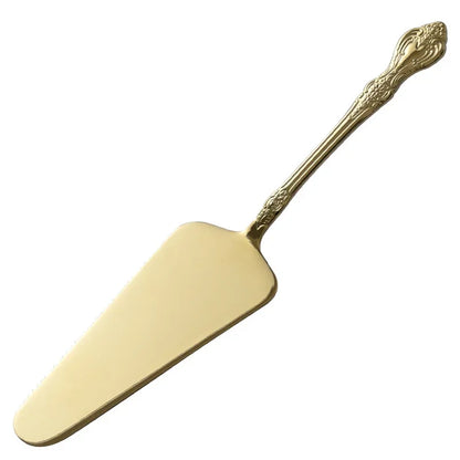 DecorBites™ Gold Cake Shovel Spatula: Wedding Party Baking Pastry Serve Restaurant Silverware