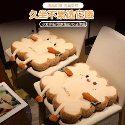 Decobites Memory Foam Bread Toast Cushion: Cute Student Chair Pad & Sofa Decor