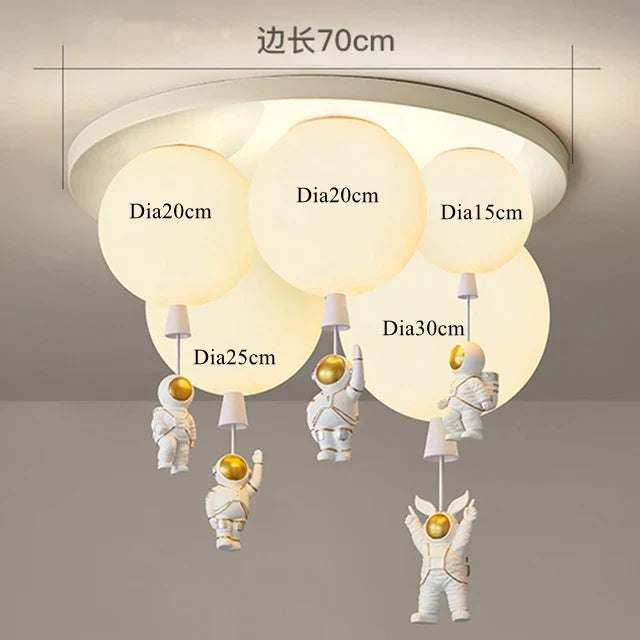 DecorBites™ LED Astronaut Glass Ball Pendant Light for Children's Room