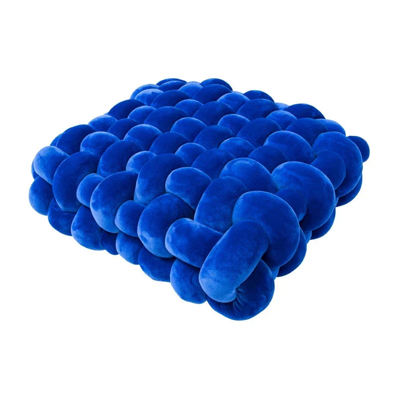 DecorBites™ Knot Square Pillows: Handmade Decor for Living Room, Bedroom, Office in Grey