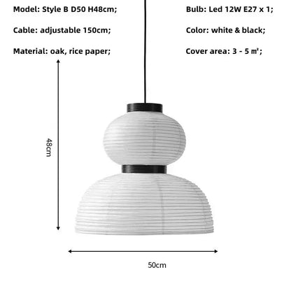 DecorBites™ Japanese Paper Pendant Lights Dining Room Chandelier