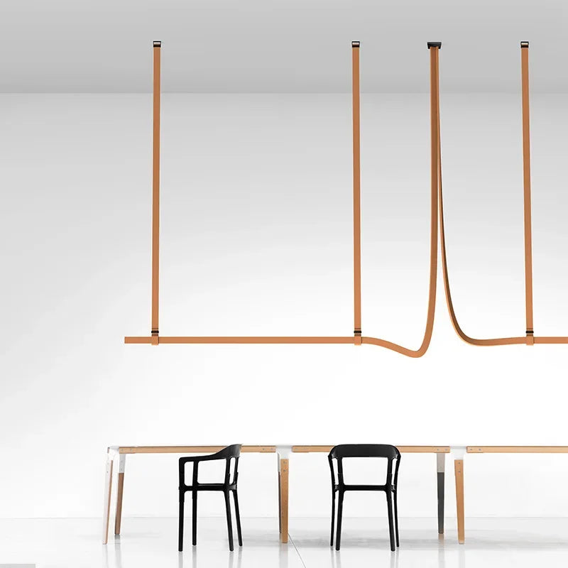 DecorBites™ Leather Belt Chandelier Pendant Light for Modern Minimalist Home Decor