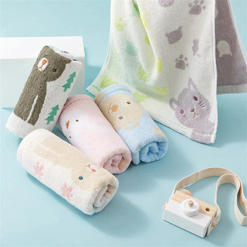 DecorBites™ Kids Cartoon Face Terry Towel - 100% Organic Cotton - High Quality