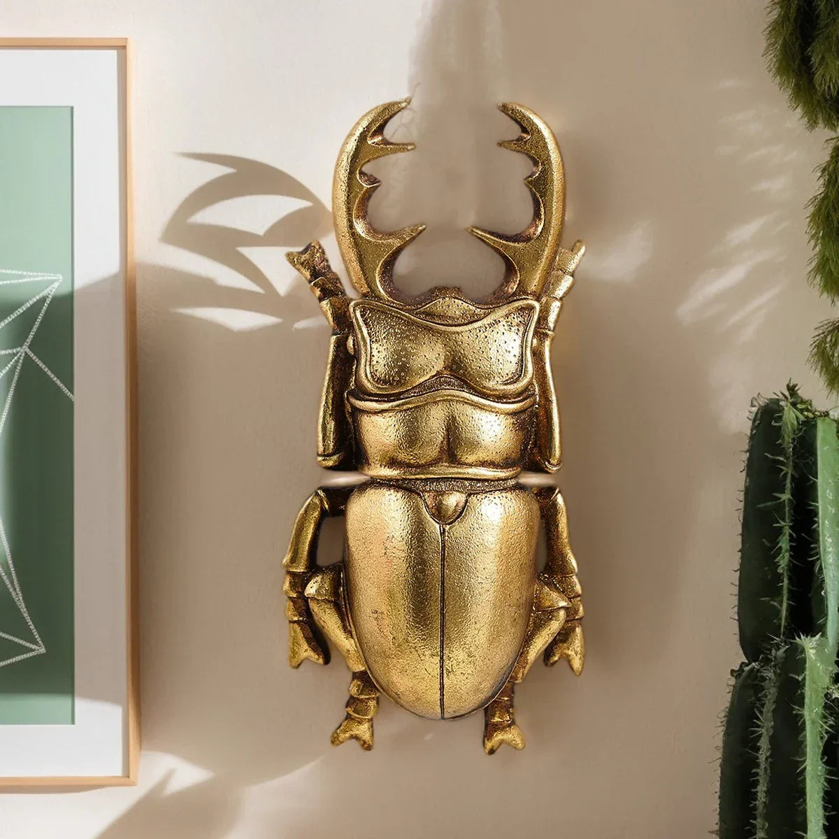 DecorBites™ Golden Beetle Resin Handicrafts - Background Wall Decoration