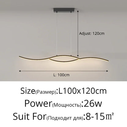 DecorBites™ LED Strip Pendant Chandelier for Living Dining Kitchen Island, Minimalist Home Decor Fixture