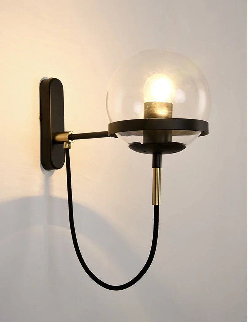 DecorBites™ Glass Shade Wall Sconce Lamps for Hotel Bedroom LED Lights