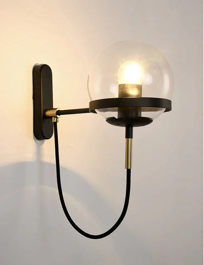 DecorBites™ Glass Shade Wall Sconce Lamps for Hotel Bedroom LED Lights