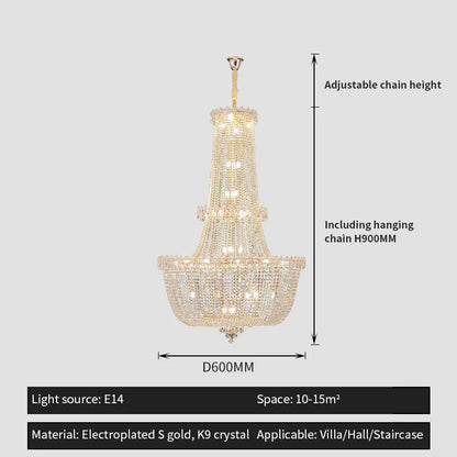 DecorBites™ Crystal Duplex Chandelier: New Light Luxury Modern Design for Living Room & Hall