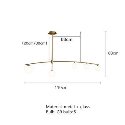 Lámpara colgante de bola de cristal DecorBites™: Elegantes luces LED colgantes para comedor, cocina y bar.