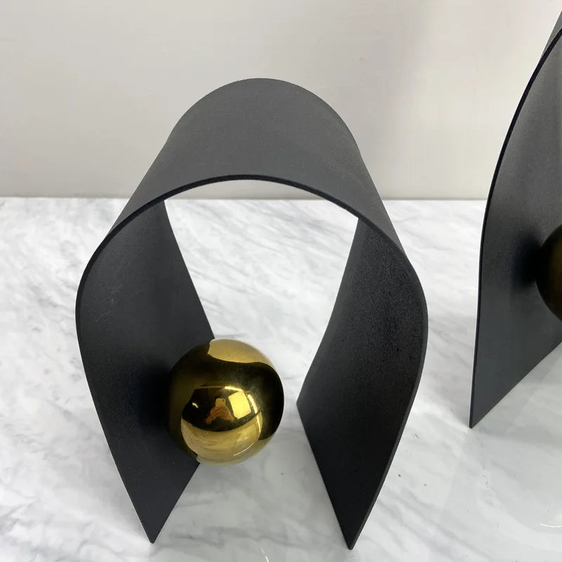 DecorBites™ Golden Sphere Metal Arches Geometric Art Ornaments for Home Decor