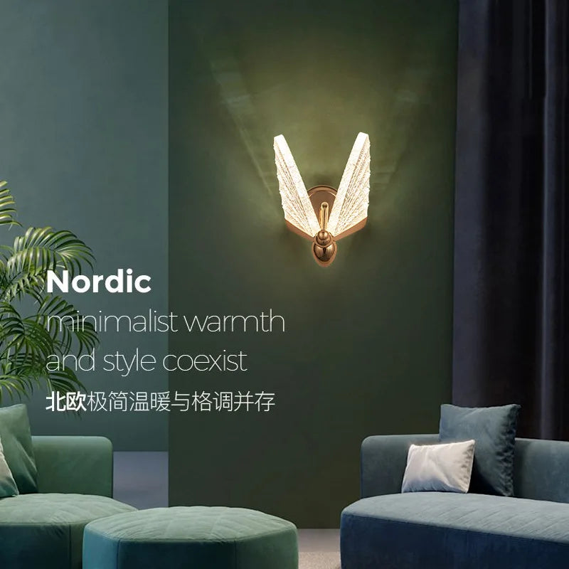 Aplique de pared LED con forma de mariposa DecorBites™ para decoración de dormitorio y sala de estar, lámpara de pared para interiores