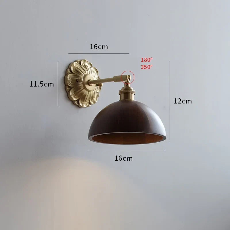 Decorbites™ Grüne Glas-LED-Wandleuchte mit Kupferbasis für Schlafzimmer und Wohnzimmer